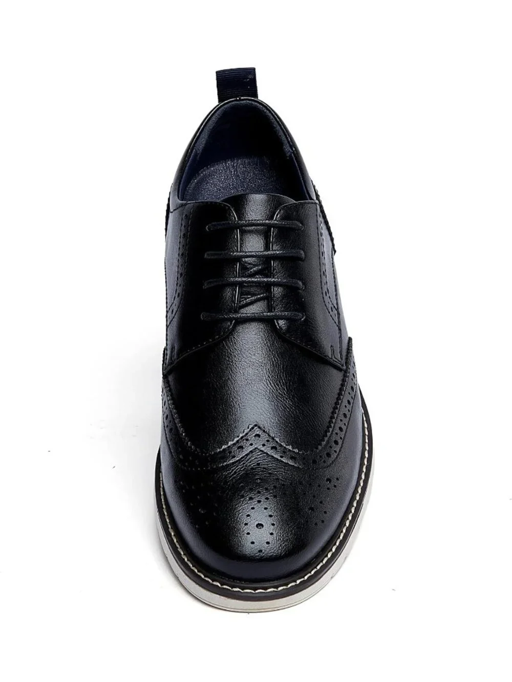 Men's Blue Wingtip Casual Leather Lace Up Fit Brogue Oxford Office Dress Shoes